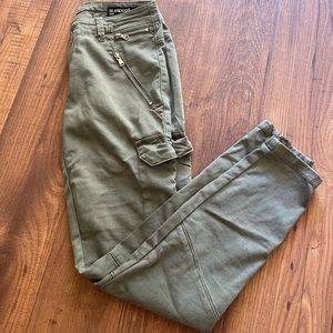 BLANKNYC Denim Utility Zip Pocket Skinny Olive NWT